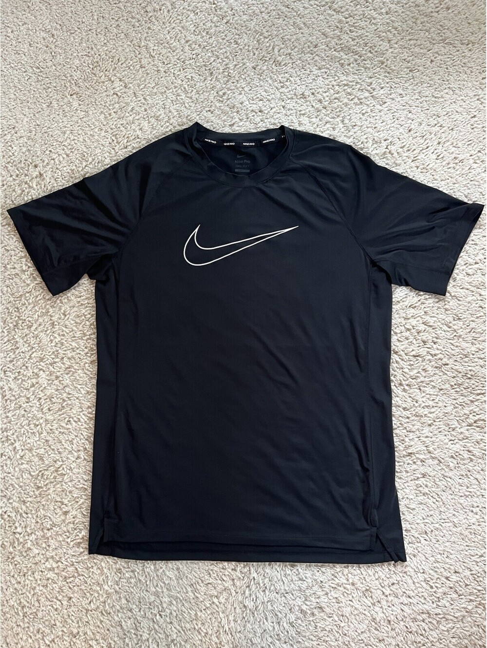 Nike Pro Slim Fit Short Sleeve Shirt Black Size XL Men’s Dri Fit Athletic